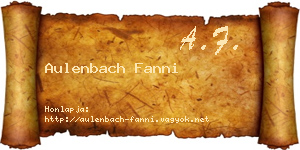 Aulenbach Fanni névjegykártya