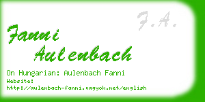 fanni aulenbach business card